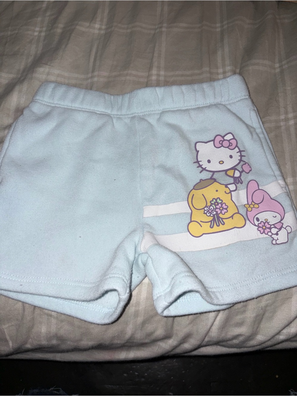 Hello Kitty Light Blue Girls' Shorts with Character Trio
